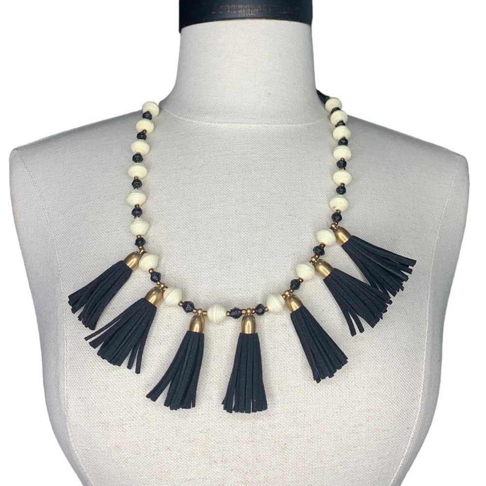 Noonday Tassel Bib Statement Adjustable Necklace Nwt